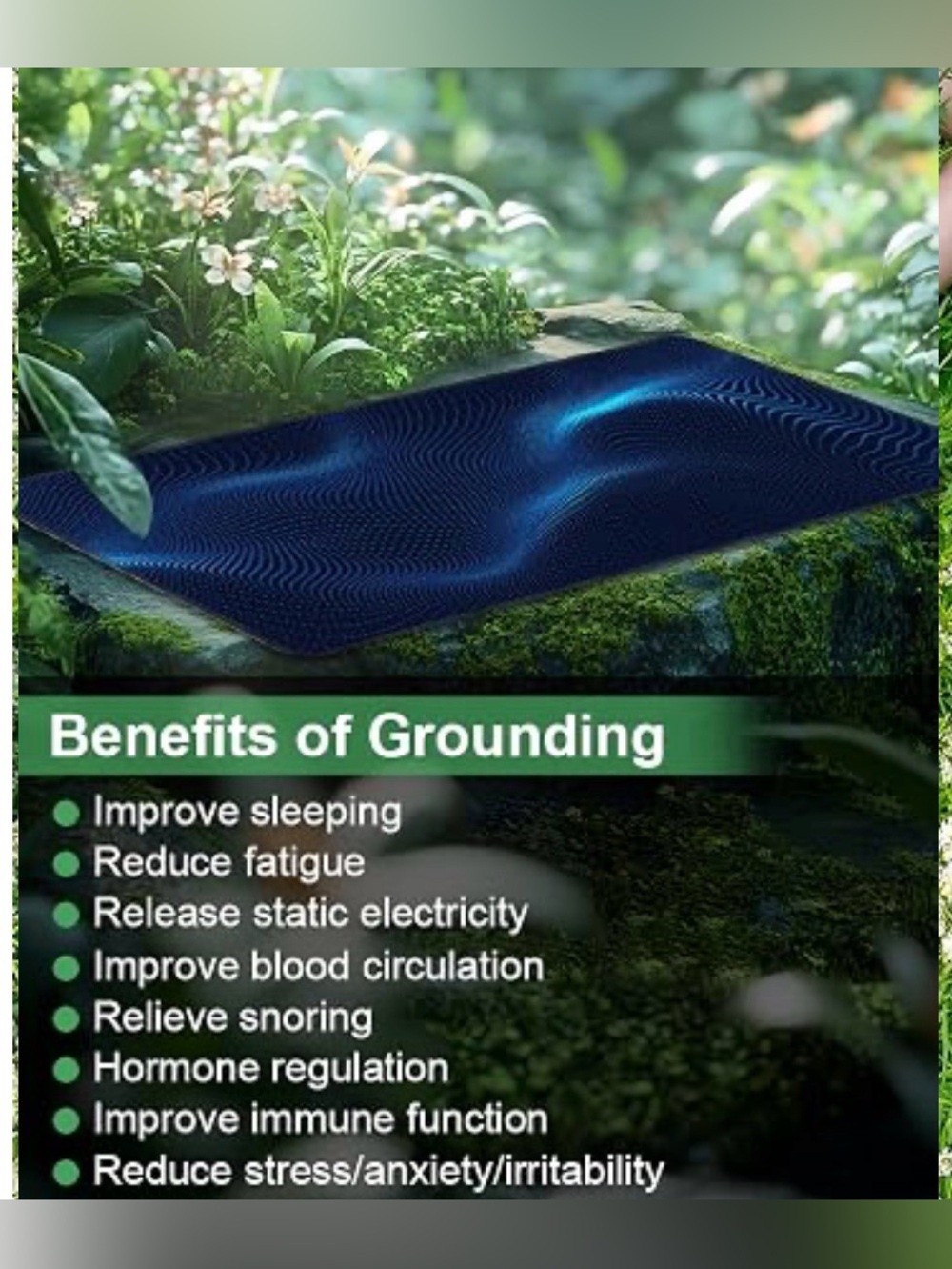 Grounding Mat for Bed, Anti-Static Earthing Pad, Queen Size, NIB